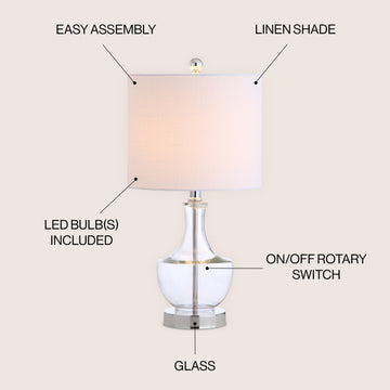 Colette 20" Mini Glass LED Table Lamp